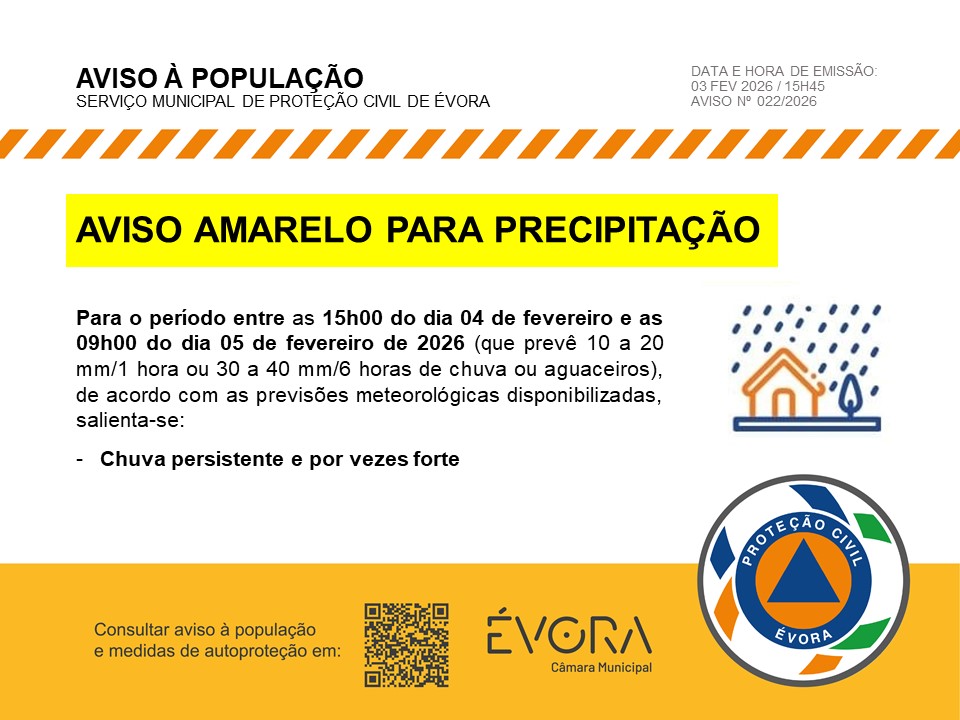 Aviso Amarelo para Precipita&ccedil;&atilde;o