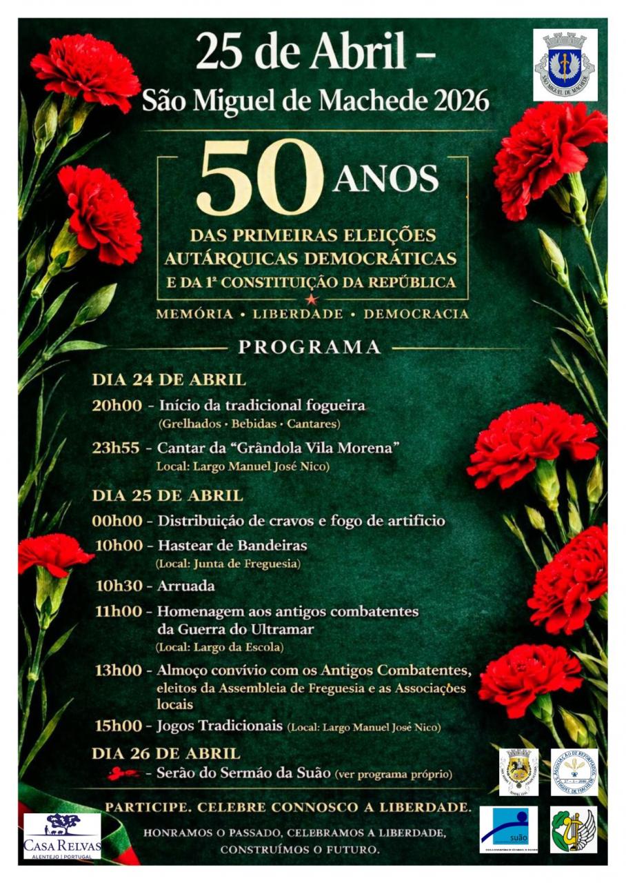 Programa do 25 de abril 2026