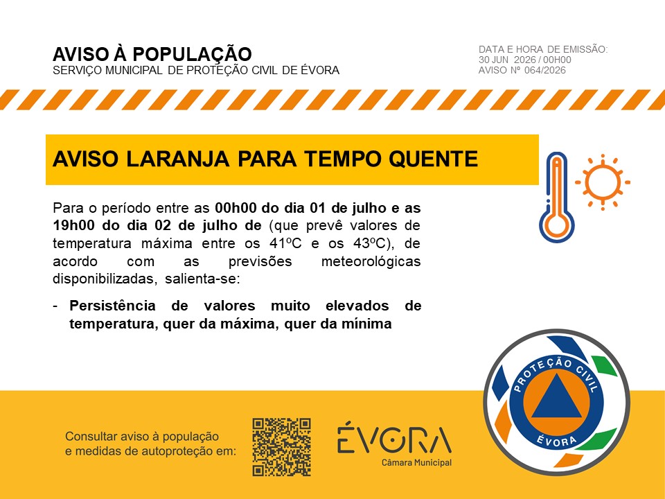 Aviso Laranja para tempo quente